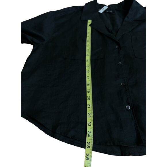 Madewell Shirt Women's XL Black Resort Long-Sleeve Collared Semi-Sheer Button Up - Picture 7 of 8